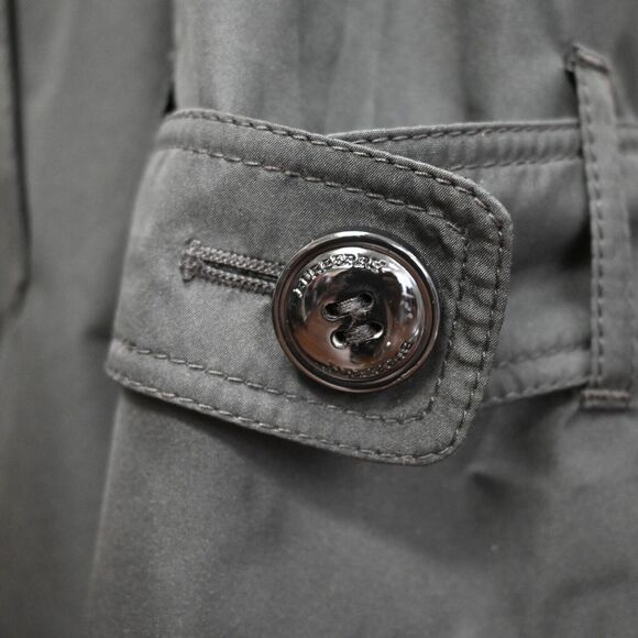 Burberry Black Raincoat Polyester-Blend Midi Length Size 8 - Picture 4 of 7